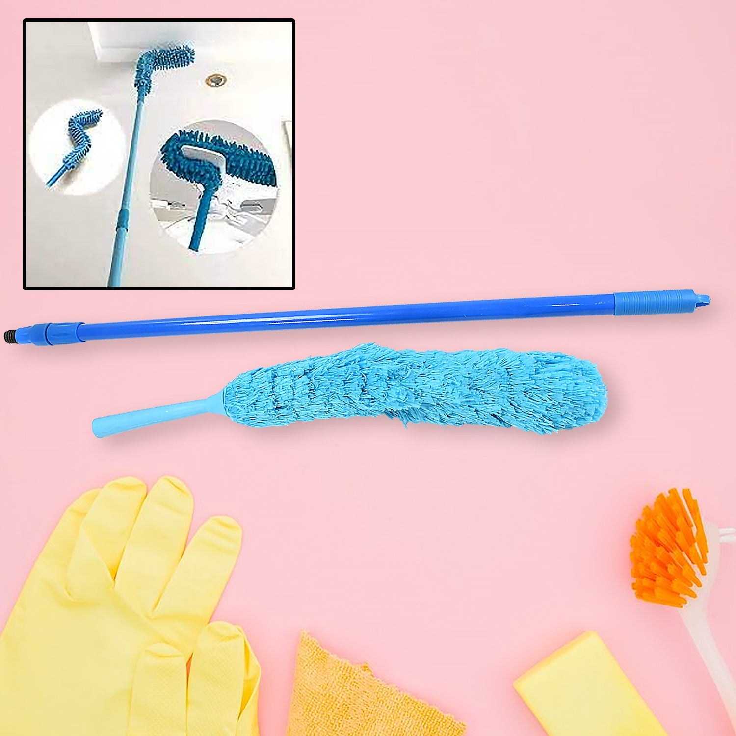 12728 Long Handle Dust Cleaning Brush, Adjustable Microfiber dust Brush, Foldable Home appliances Ceiling Cleaner, Latest Home Improvement Products 12728 Long Handle Dust Cleaning Brush, Adjustable Microfiber dust Brush, Foldable Home appliances Ceiling Cleaner, Latest Home Improvement Products